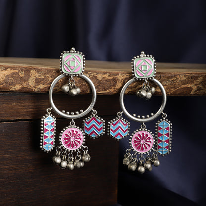 Enameled Fusion Drop Earrings - Multicolour - Spring Soul