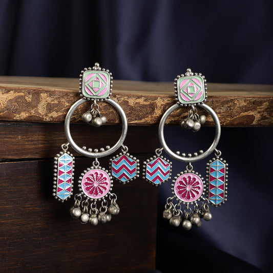 Enameled Fusion Drop Earrings