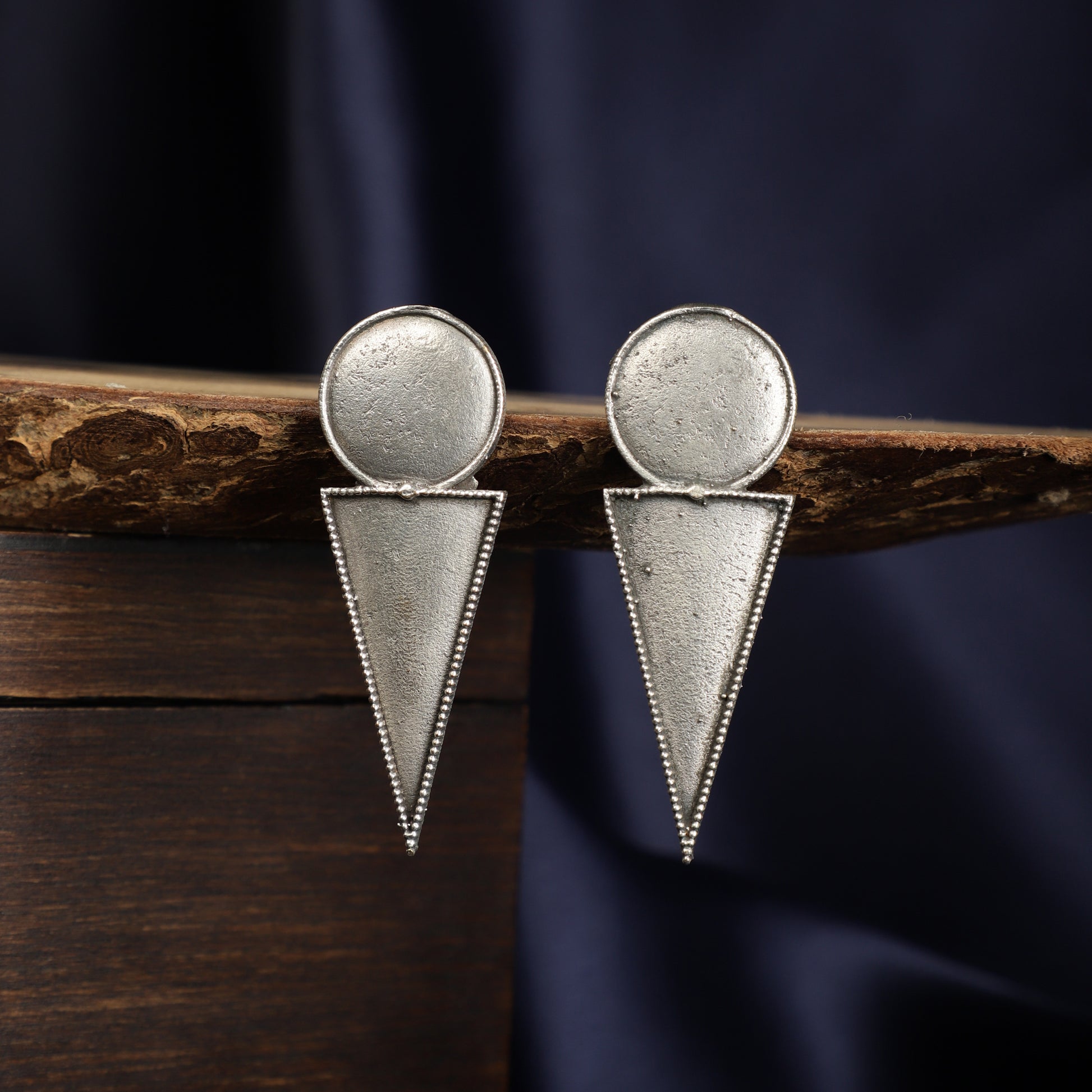 Geometric Drop Earrings - Antique Finish - Spring Soul