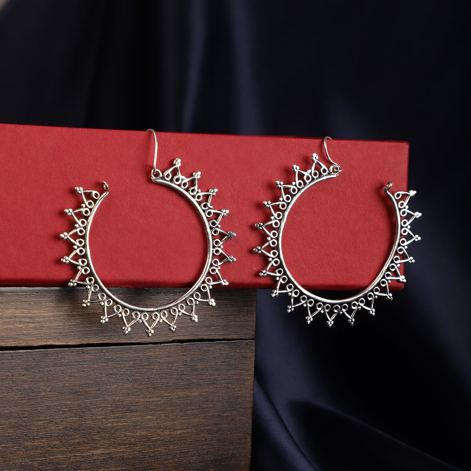 Silver Spoke Hoops - Filigree Sunburst Close-up - Spring Soul