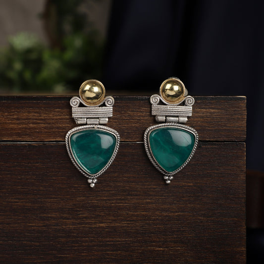 Green stone earring drops