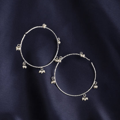 Silver pearl bangles- set of 2