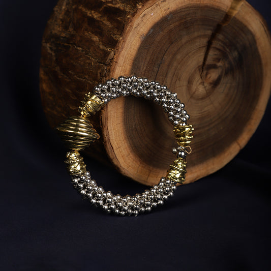 Mixed Metal Bangle- - 1 Piece
