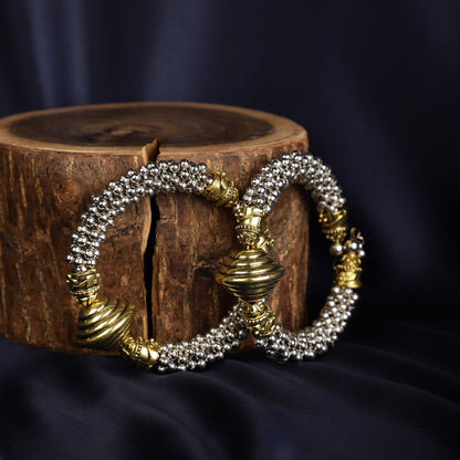 Mixed Metal Bangle- - 1 Piece