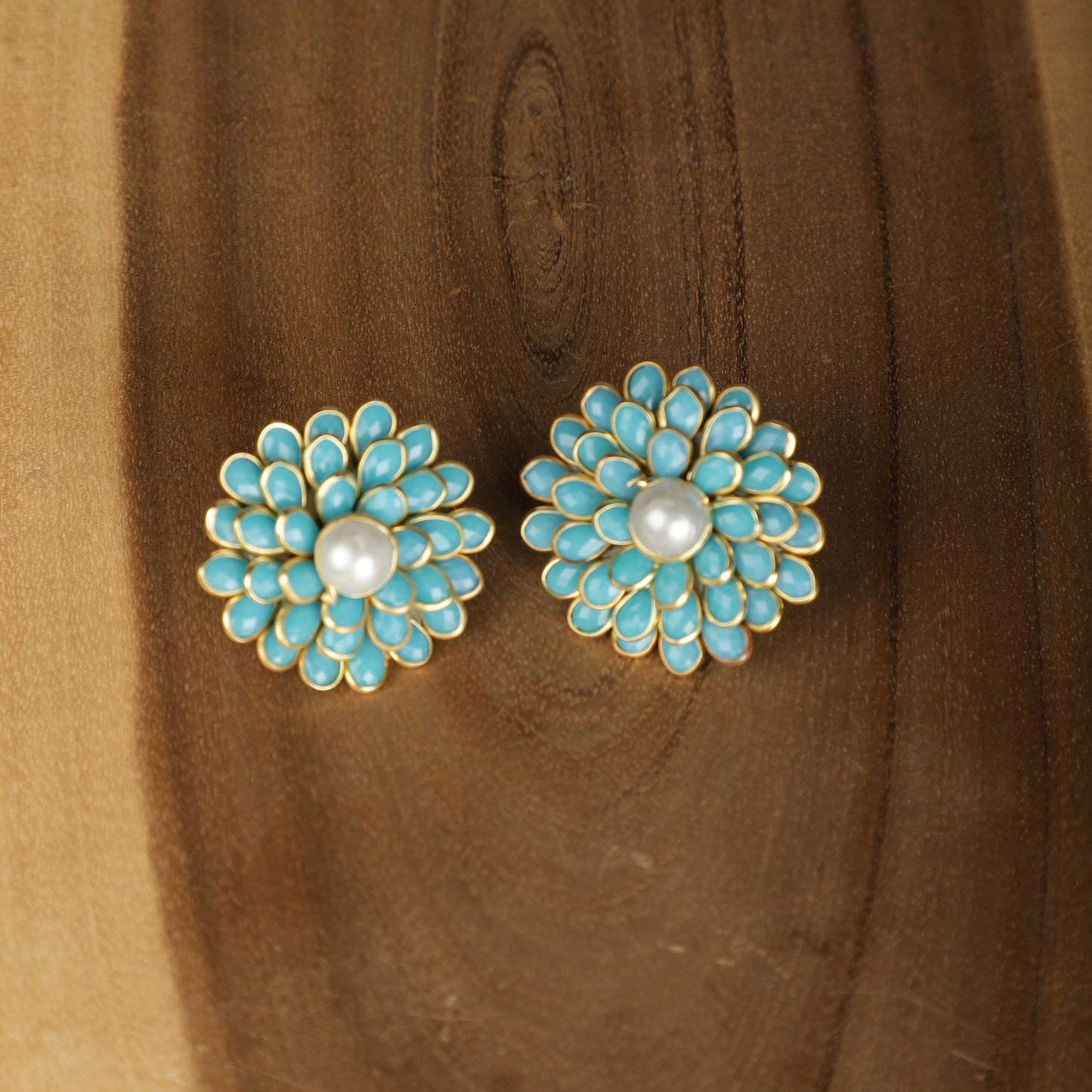 Blue Daisy Bloom Studs