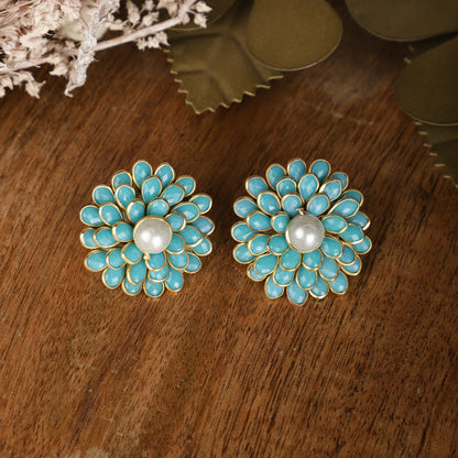 Blue Daisy Bloom Studs