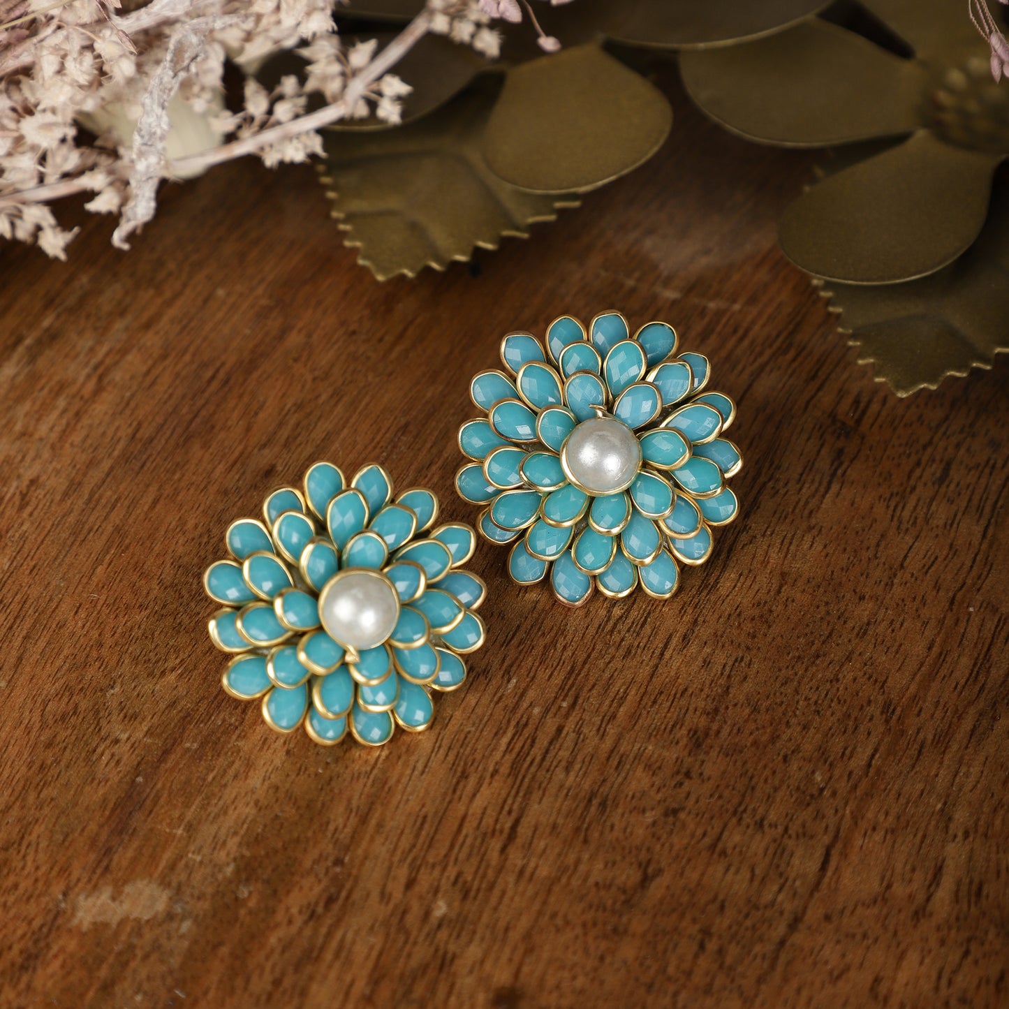 Blue Daisy Bloom Studs