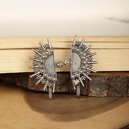 Oxidized Sunburst Earcuffs - Antique Finish - Spring Soul