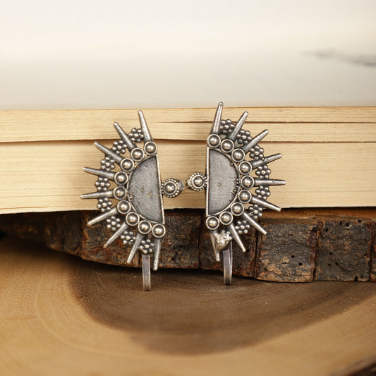 Oxidized Sunburst Earcuffs
