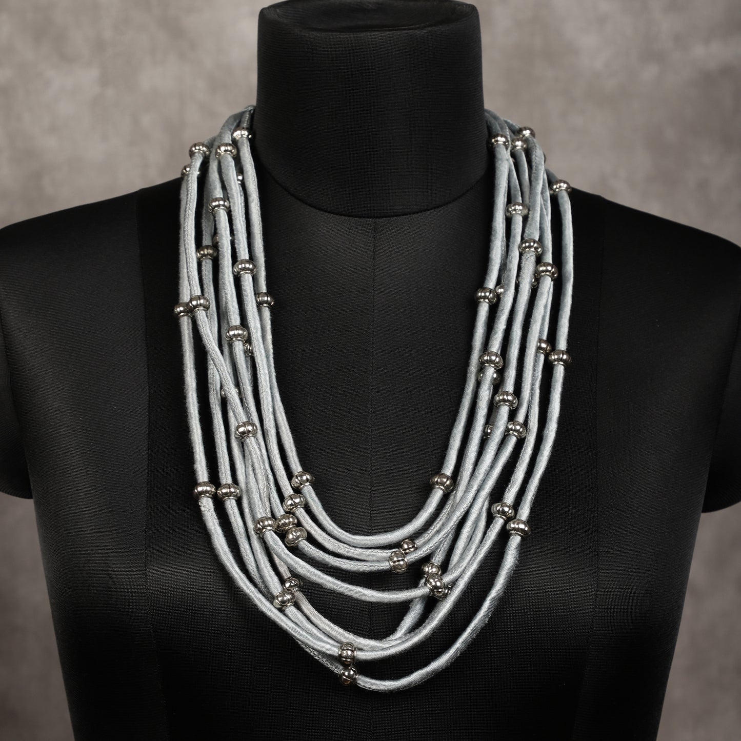 Handmade silver mashru beaded necklace - Spring Soul