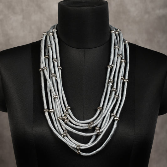 Layered Fabric Beaded Strings in mashru