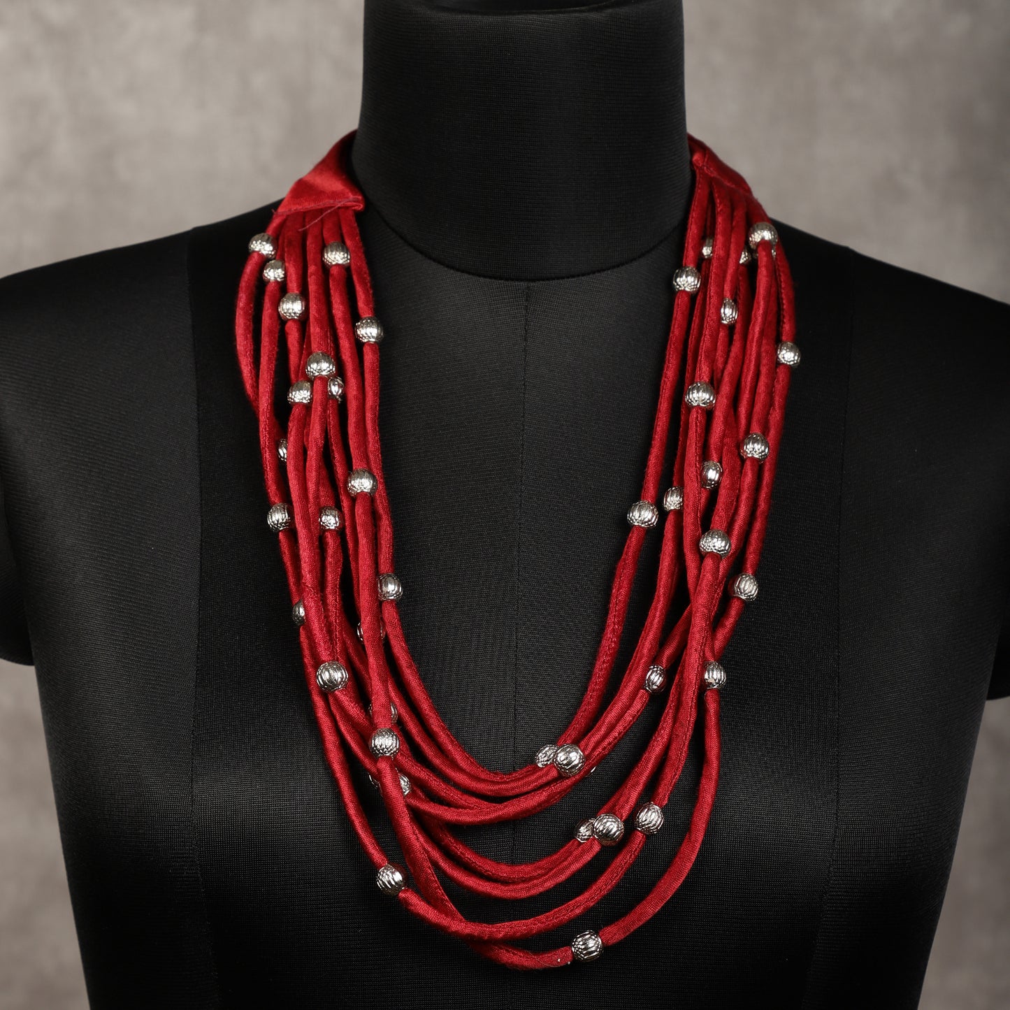 Layered Fabric Beaded Strings in mashru