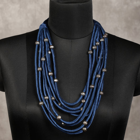 Layered Fabric Beaded Strings in mashru