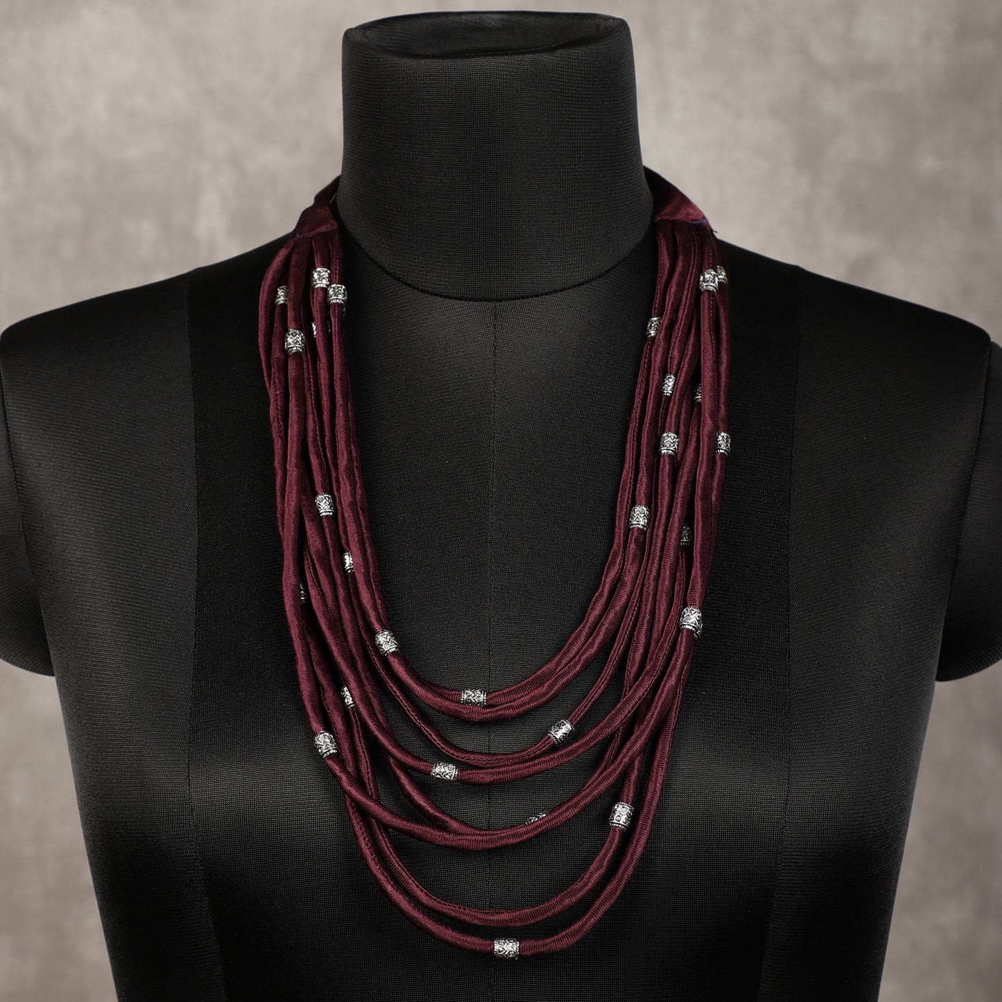 Layered Fabric Beaded Strings in mashru