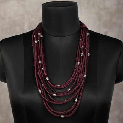 Layered Fabric Beaded Strings in mashru