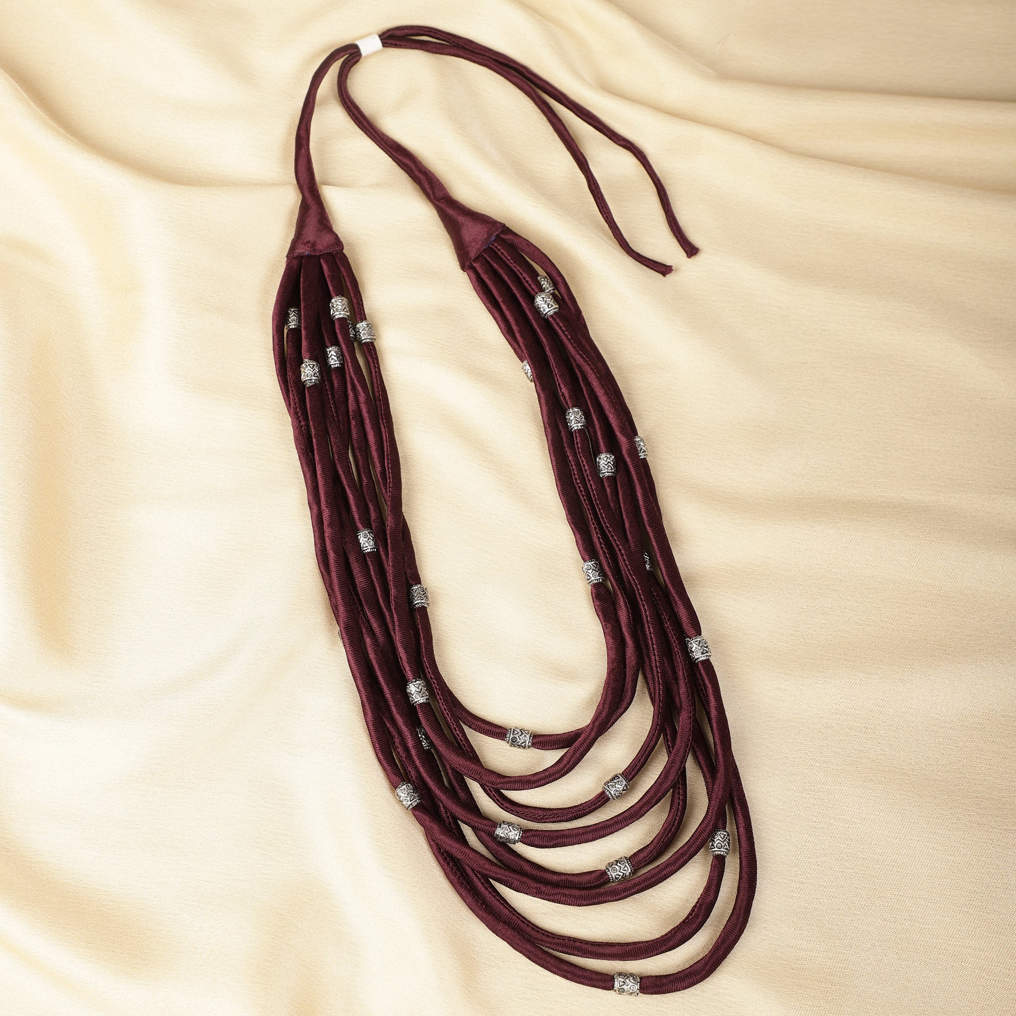 Layered Fabric Beaded Strings in mashru – Spring Soul