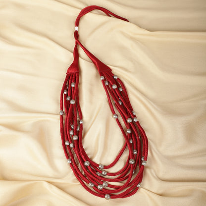 Layered Fabric Beaded Strings in mashru