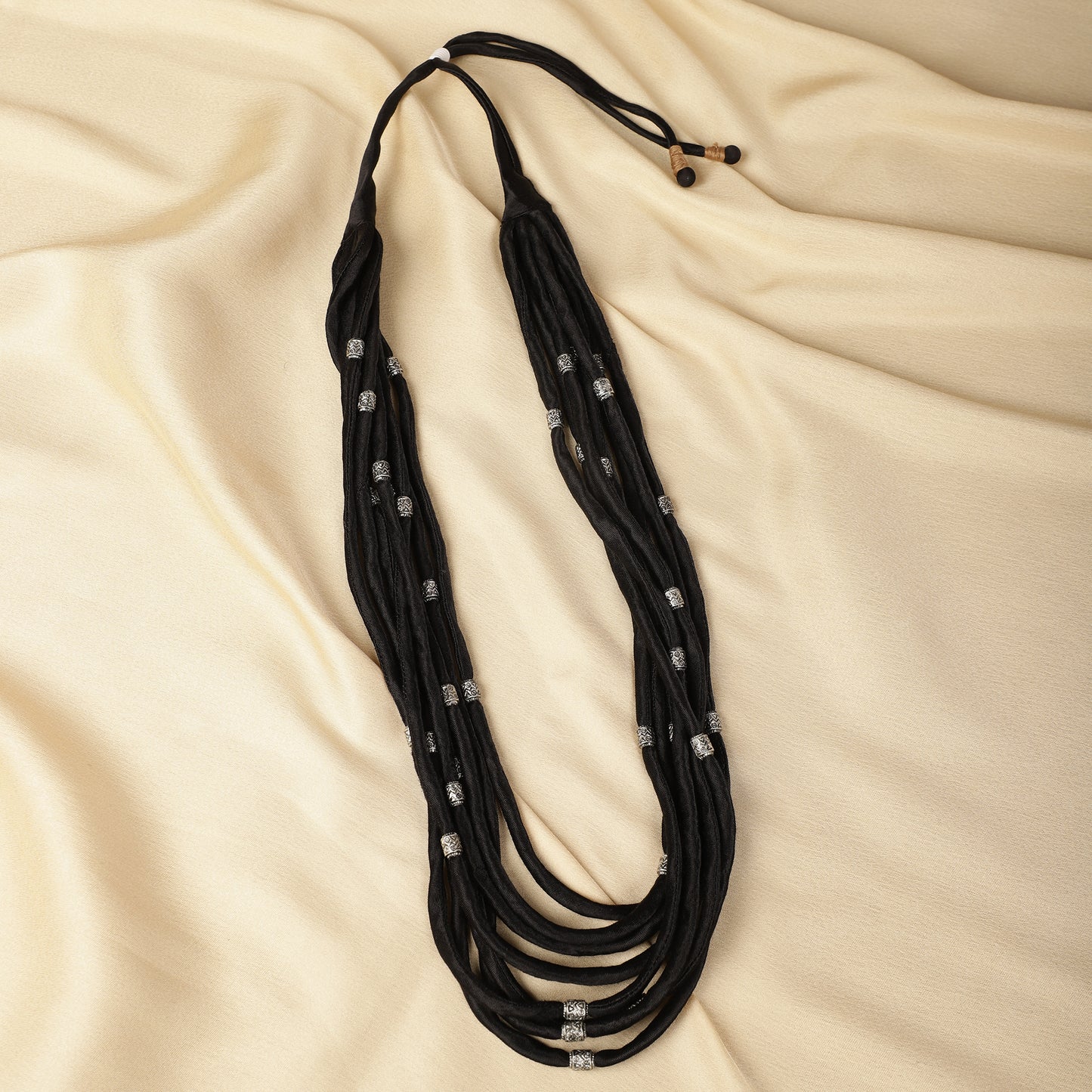 Layered Fabric Beaded Strings in mashru