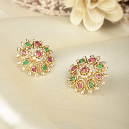 Gold-Toned Multi-Stone Earrings