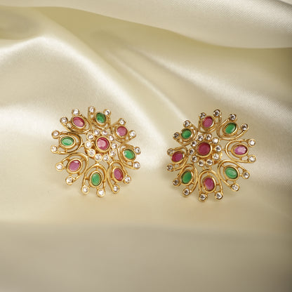 Gold-Toned Multi-Stone Earrings