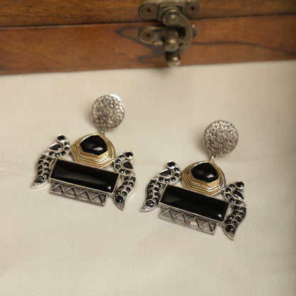Antique Dual-Tone Onyx Drops