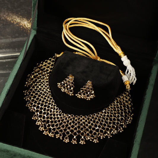 Gold toned Statement Necklace set