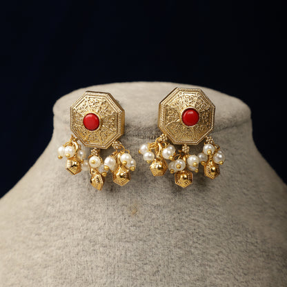 Gold Octagon Choker Set