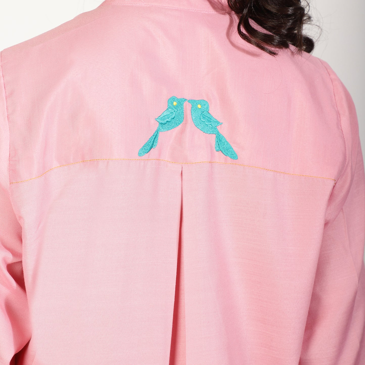 Pink Kurta Set with Embroidered pockets