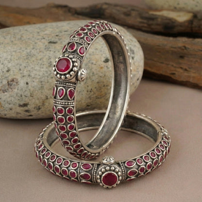 Silver & Pink Bangle