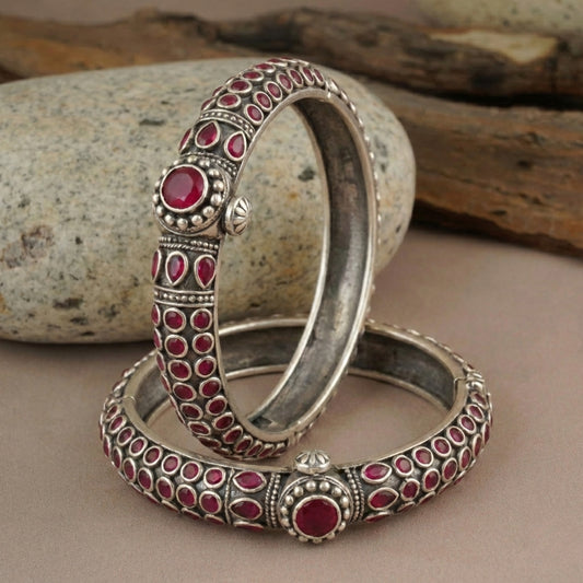 Silver & Pink Bangle