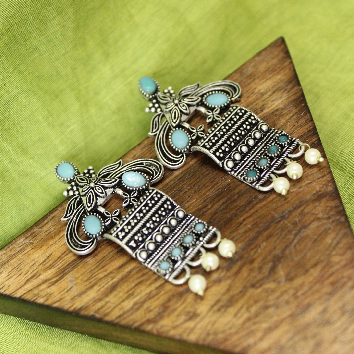 Teal Stone Tribal Drops