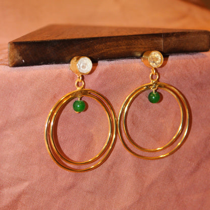 Retro Gold & Green Hoops