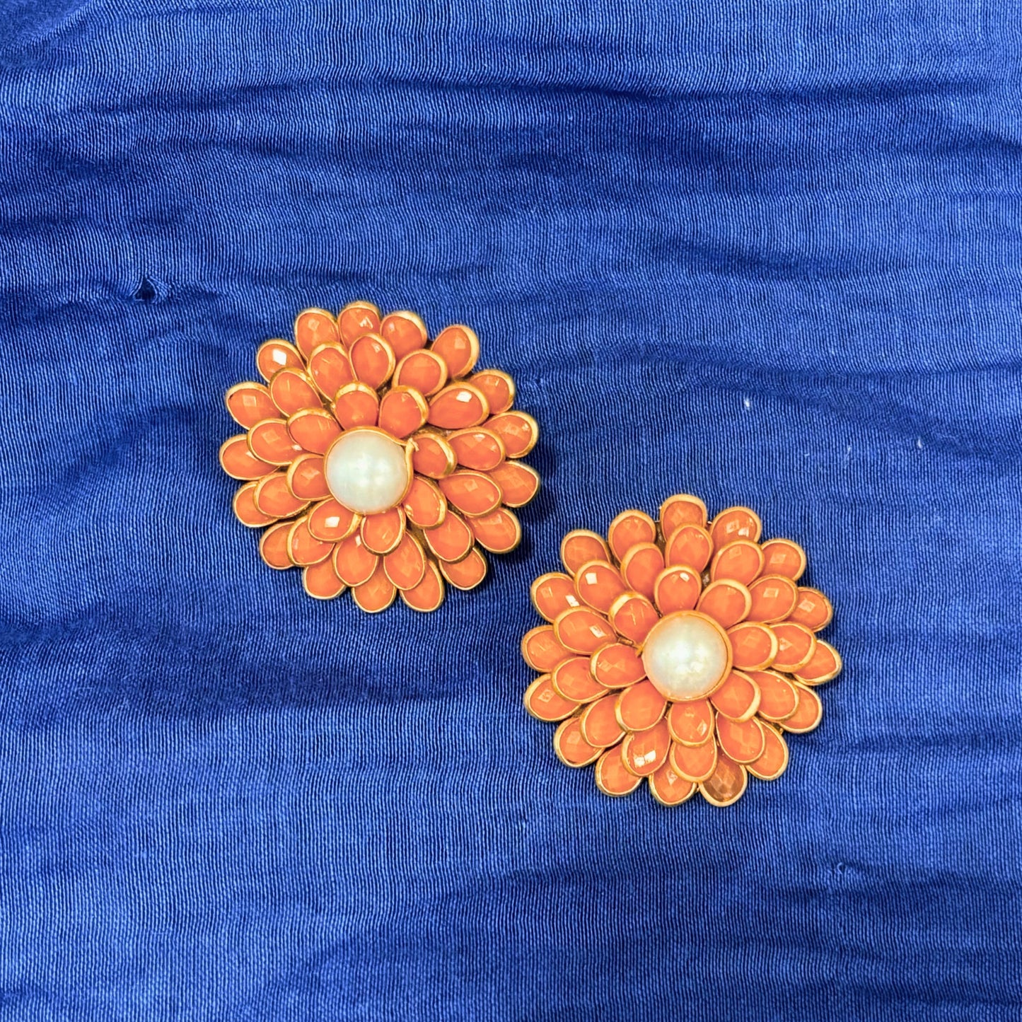 Orange Bloom Studs