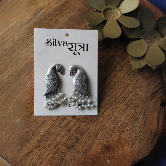 Bird Pearl Dangles Earrings