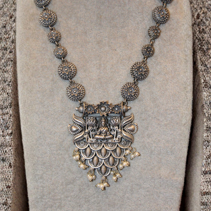 Temple Oxidized Silver Necklace
