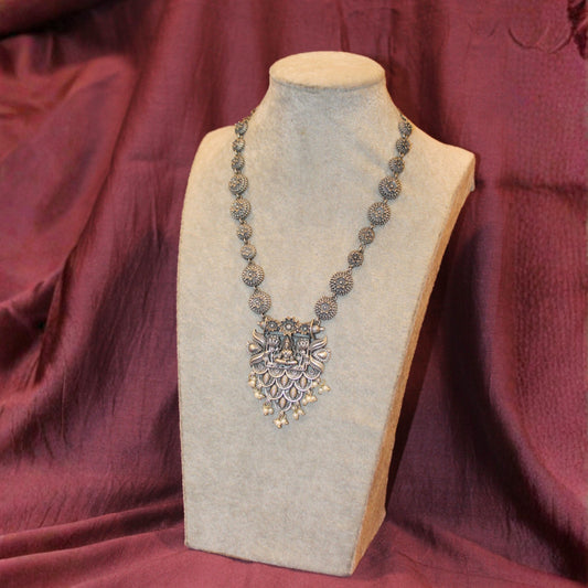 Temple Oxidized Silver Necklace