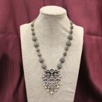 Temple Oxidized Silver Necklace Set