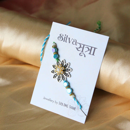 Green floral rakhi