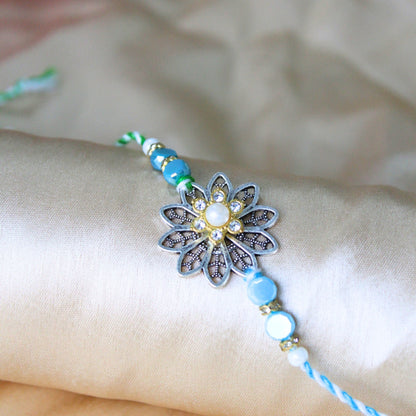 Green floral rakhi