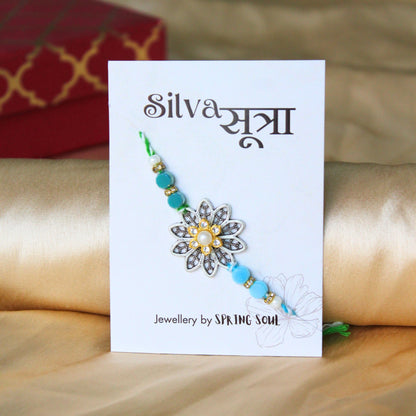 Green floral rakhi