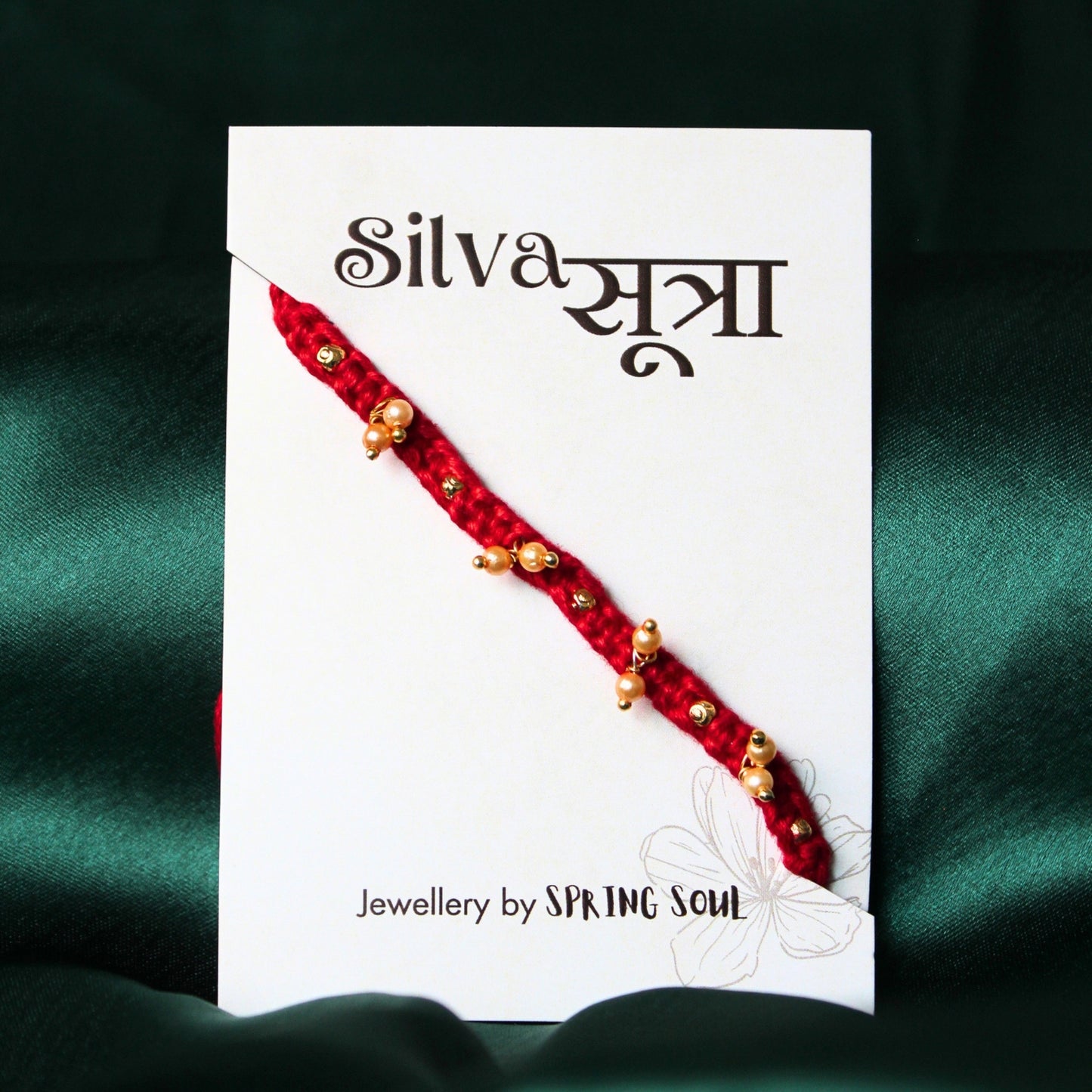 Red golden drop rakhi