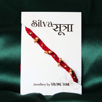 Red golden drop rakhi