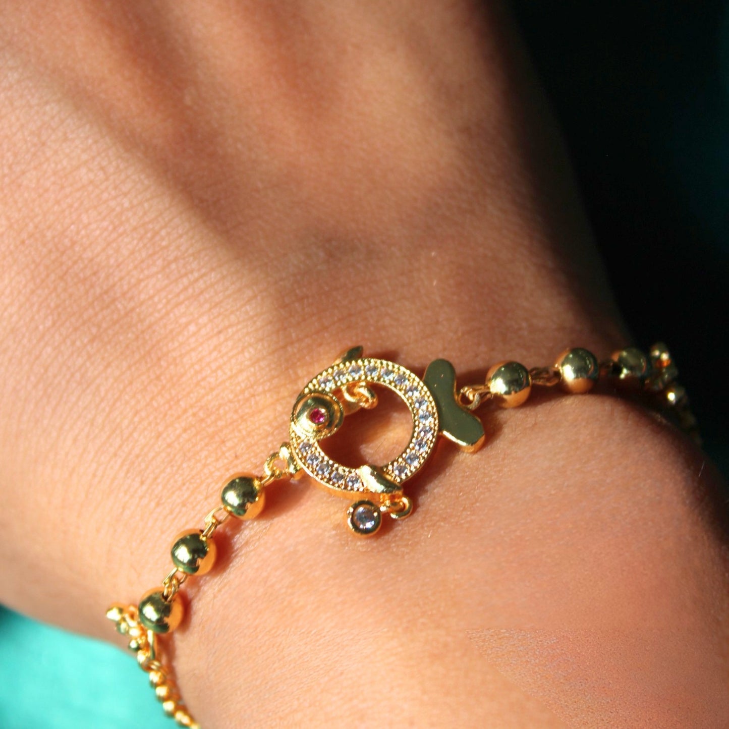 Golden fortune rakhi bracelet