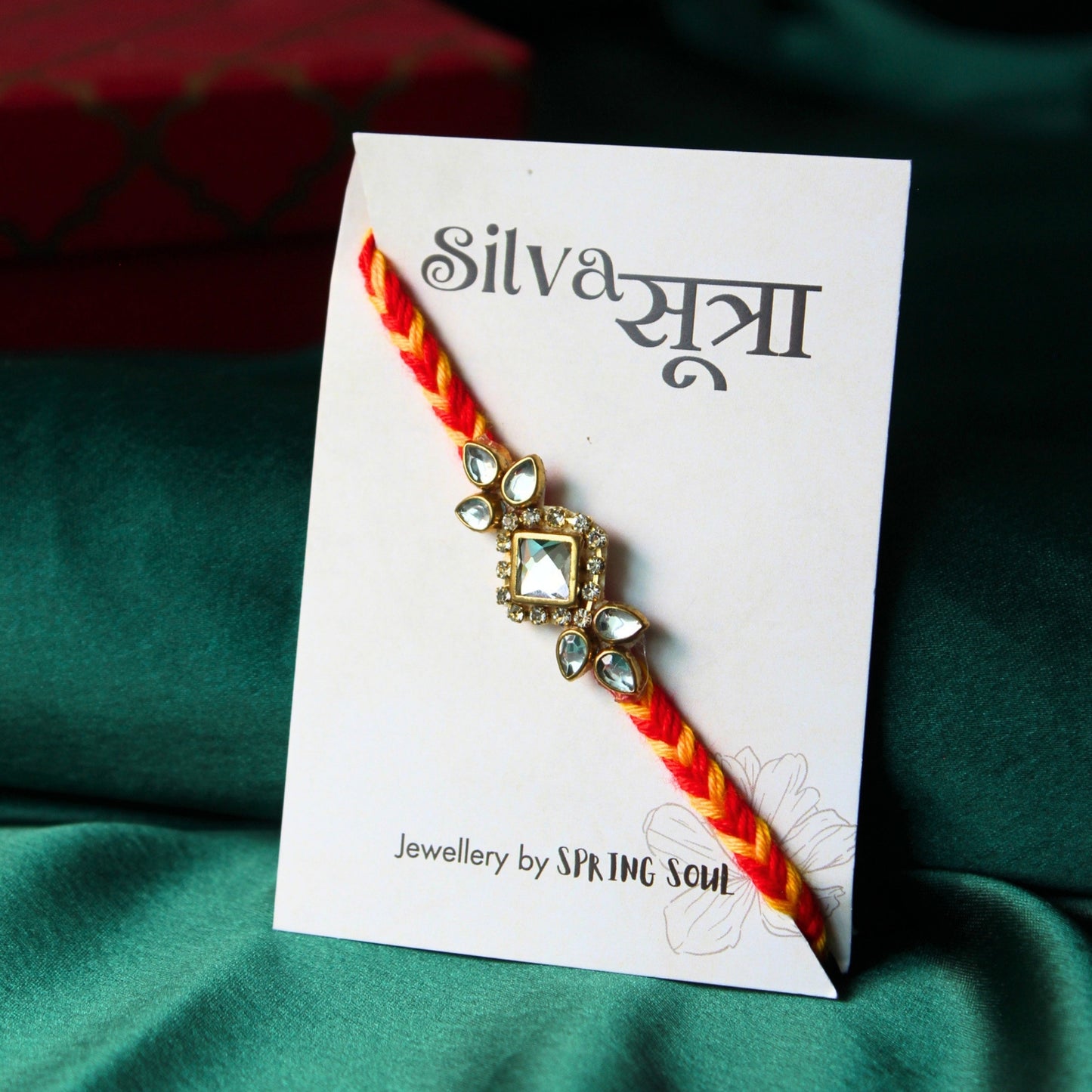 Kundan shield rakhi