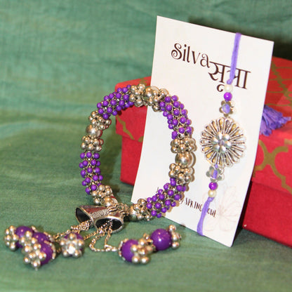 Lavender charm rakhi set of 2