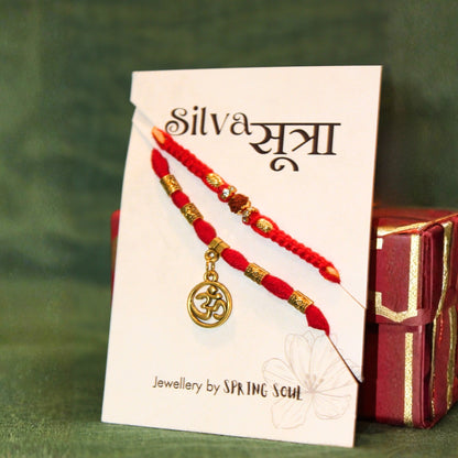 red om rakhi set of 2