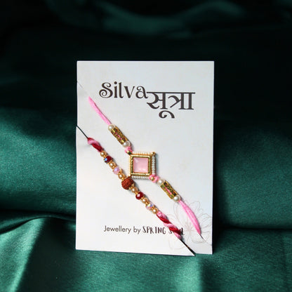 pink grace rakhi set of 2