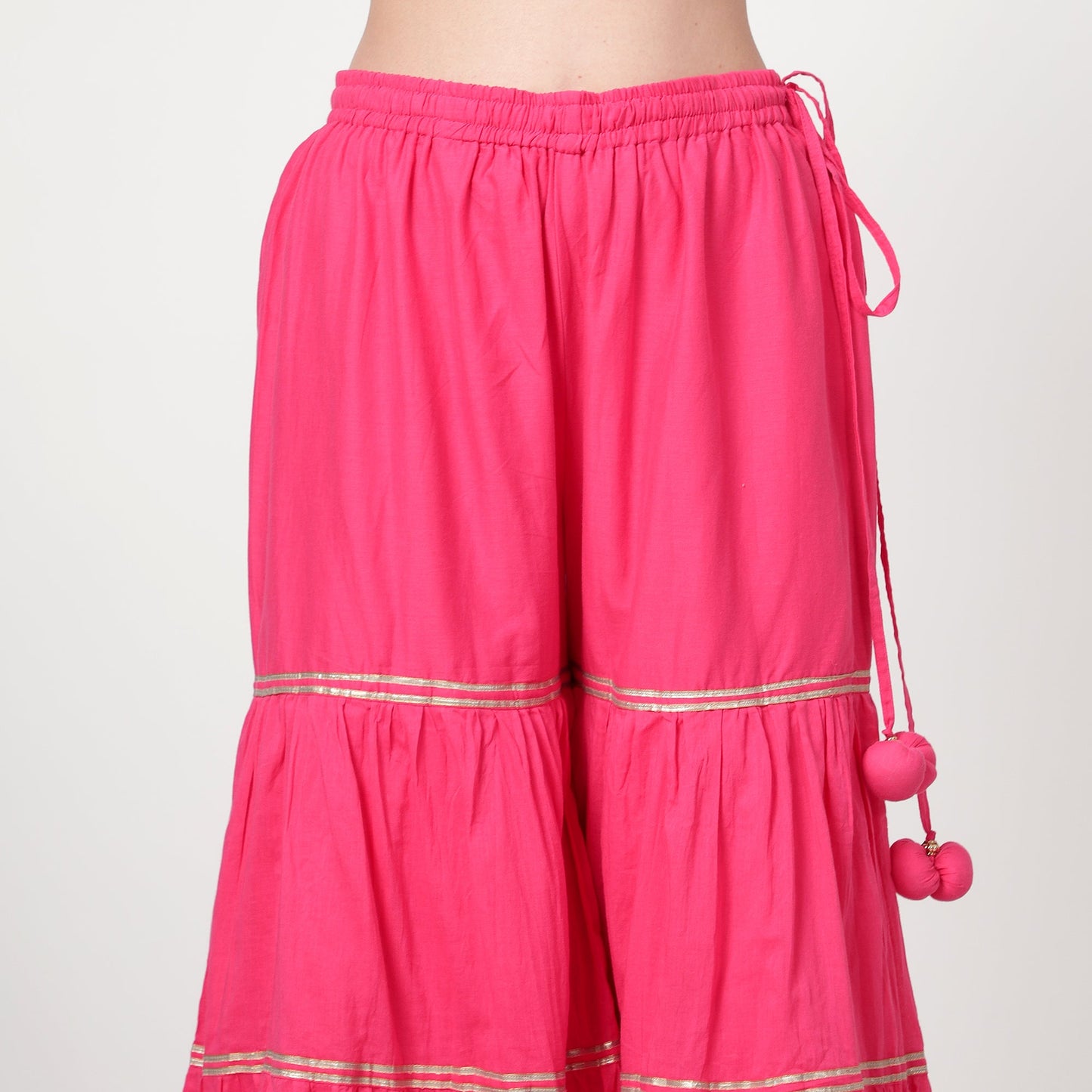 Fushia Pink Cotton Sharara