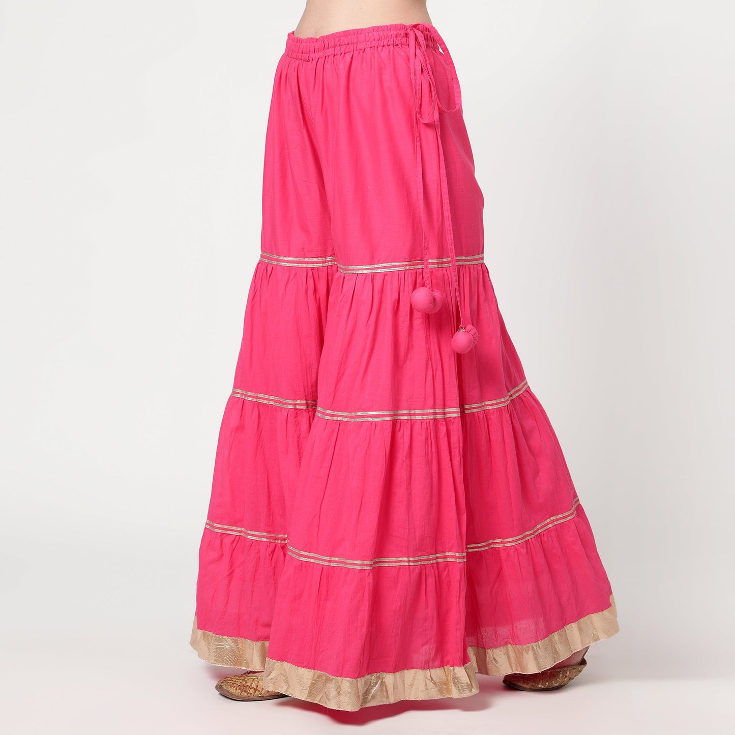 Fushia Pink Cotton Sharara