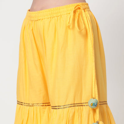Yellow Cotton Sharara